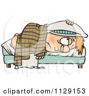 ... Lying In Bed With A Pillow Over His Head Royalty Free Vector Clipart