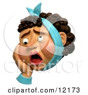 Clay Sculpture Of A Middle Aged Woman With Toothache Wearing A Scarf And Holding Her Face Clipart Picture by Amy Vangsgard