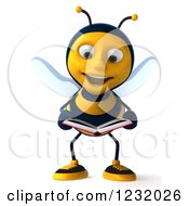 Clipart Of A 3d Bee Reading A Book Royalty Free Illustration - 1232026-Clipart-Of-A-3d-Bee-Reading-A-Book-Royalty-Free-Illustration