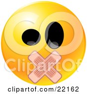 22162-Royalty-Free-Clipart-Illustration-Of-Yellow-Emoticon-Face-With-Big-Black-Eyes-And-Bandages-Over-His-Mouth.jpg