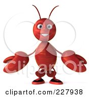 Royalty Free RF Clipart Illustration Of A 3d Lobster Holding His Claws Out