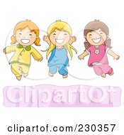 ... (RF) Jumping On The Bed Clipart, Illustrations, Vector Graphics #1