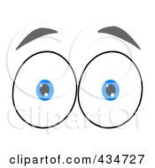 Royalty Free (RF) Clipart Illustration of a Surprised Pair of Blue