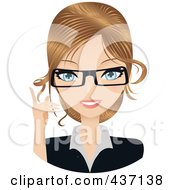 Royalty Free RF Clipart Illustration Of A Dirty Blond Female Secretary Pointing Upwards by Melisende