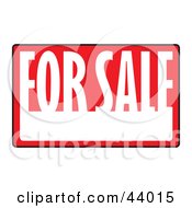 Clipart Illustration Of A Black Red And White For Sale Sign With Space For Information by Arena Creative