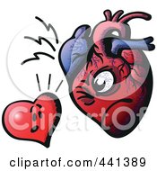Royalty Free RF Clip Art Illustration Of A Heart Facing A Real Heart by Zooco