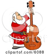 Santa Claus Playing Christmas Music On A Double Bass Clipart Picture by Dennis Cox