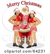 Royalty Free Rf Clipart Illustration Of Santa Flying His Red