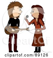 Royalty Free RF Clipart Illustration Of A Female Singer And Male Guitarist by Rogue Design and Image