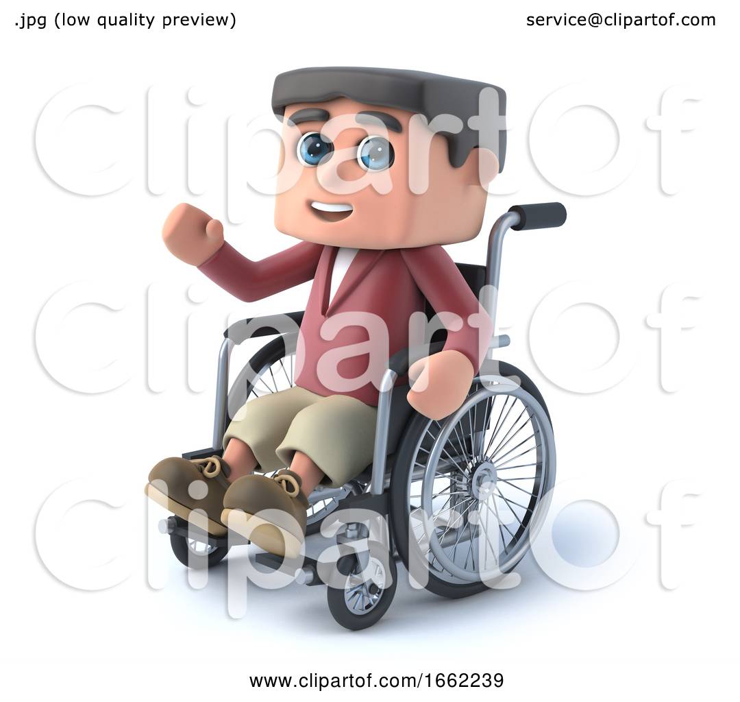 3d Boy in Wheelchair Is Waving Hello by Steve Young #1662239