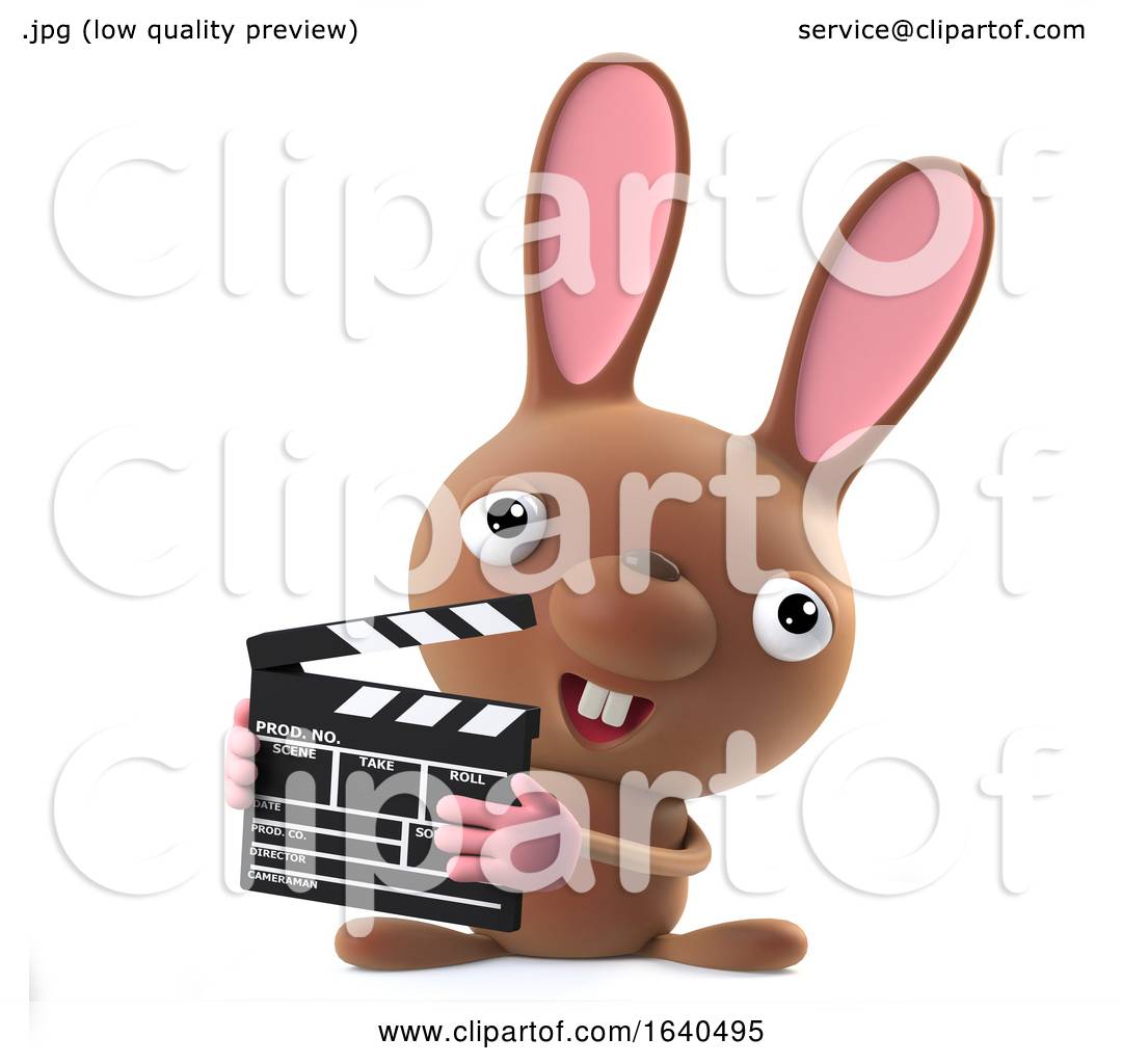 3d Cute Cartoon Easter Bunny Rabbit Is Making a Movie by Steve Young  #1640495