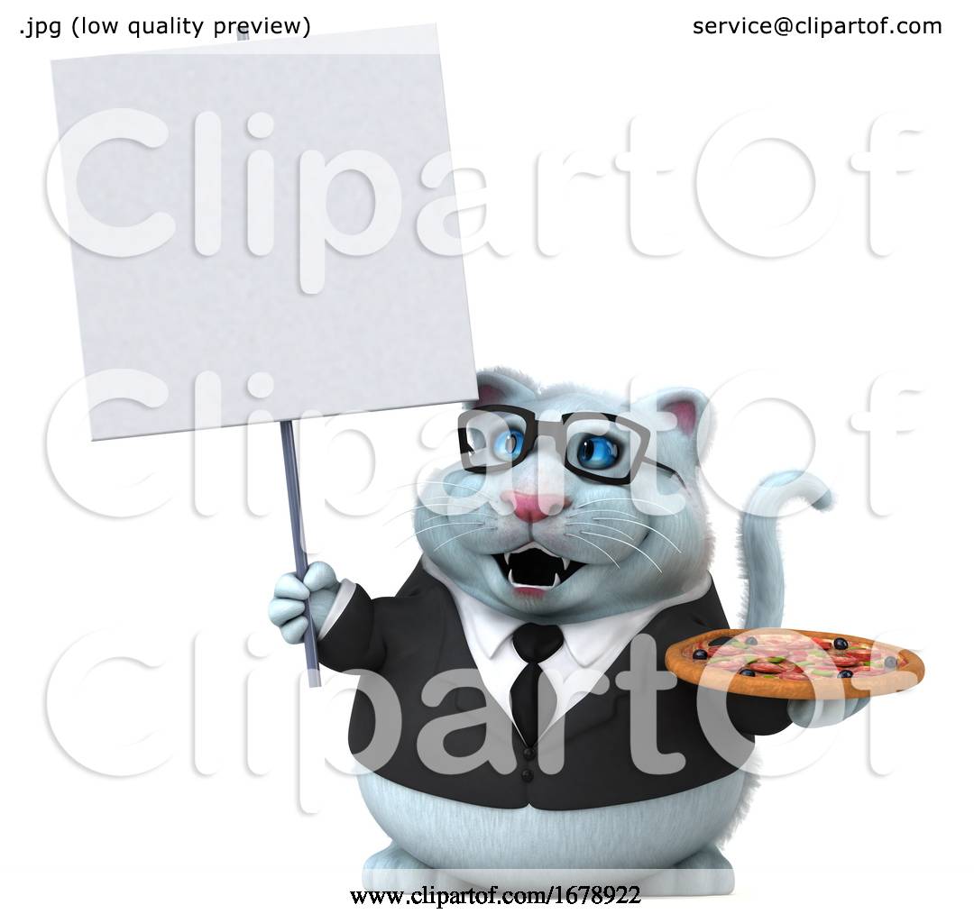 3d White Business Kitty Cat, on a White Background by Julos #1678922