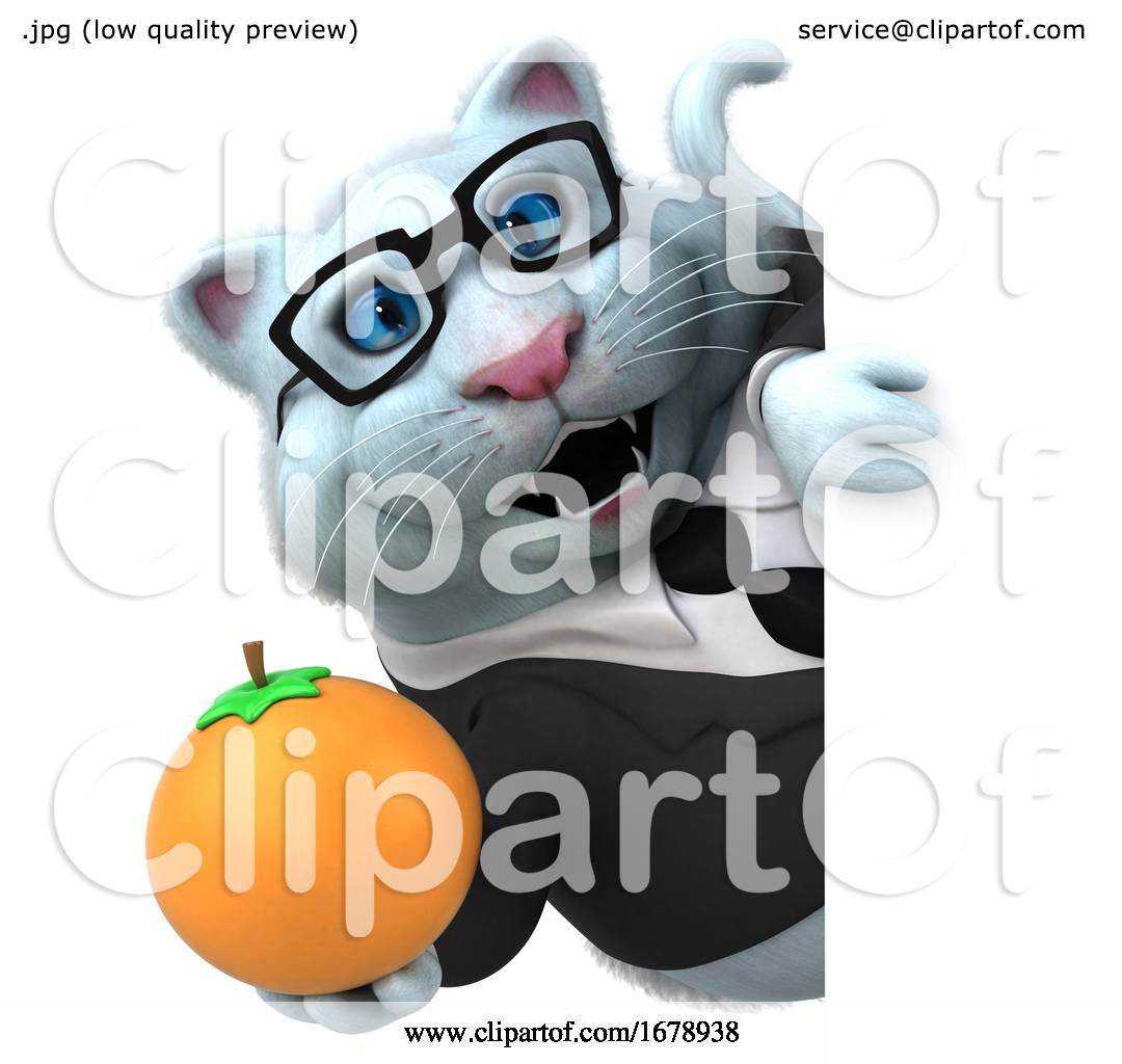 3d White Business Kitty Cat, on a White Background by Julos #1678938