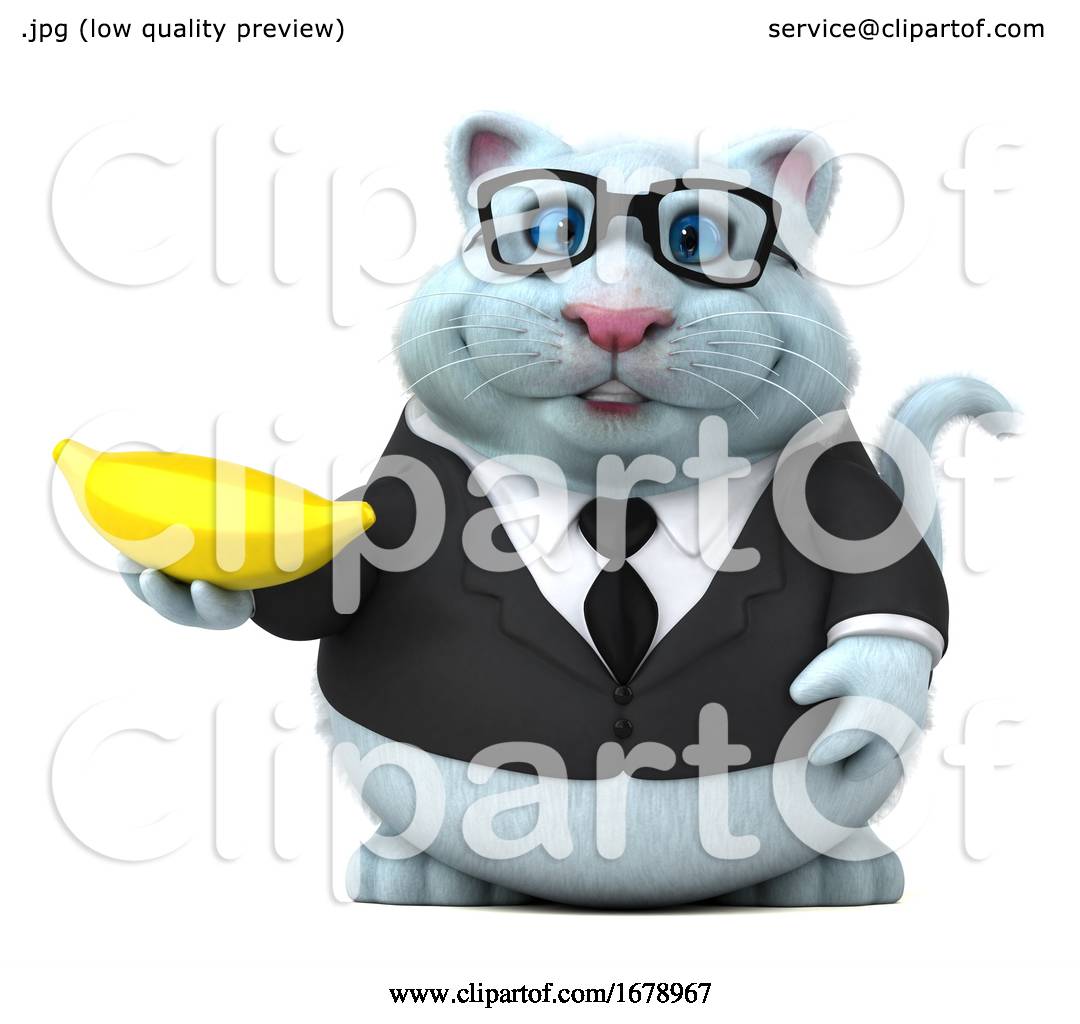 3d White Business Kitty Cat, on a White Background by Julos #1678967