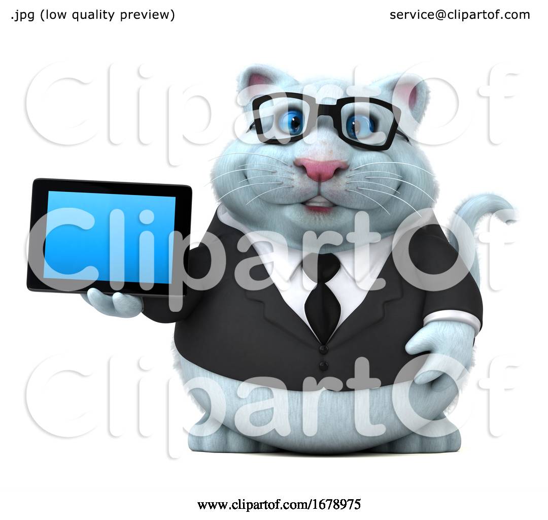 3d White Business Kitty Cat, on a White Background by Julos #1678975