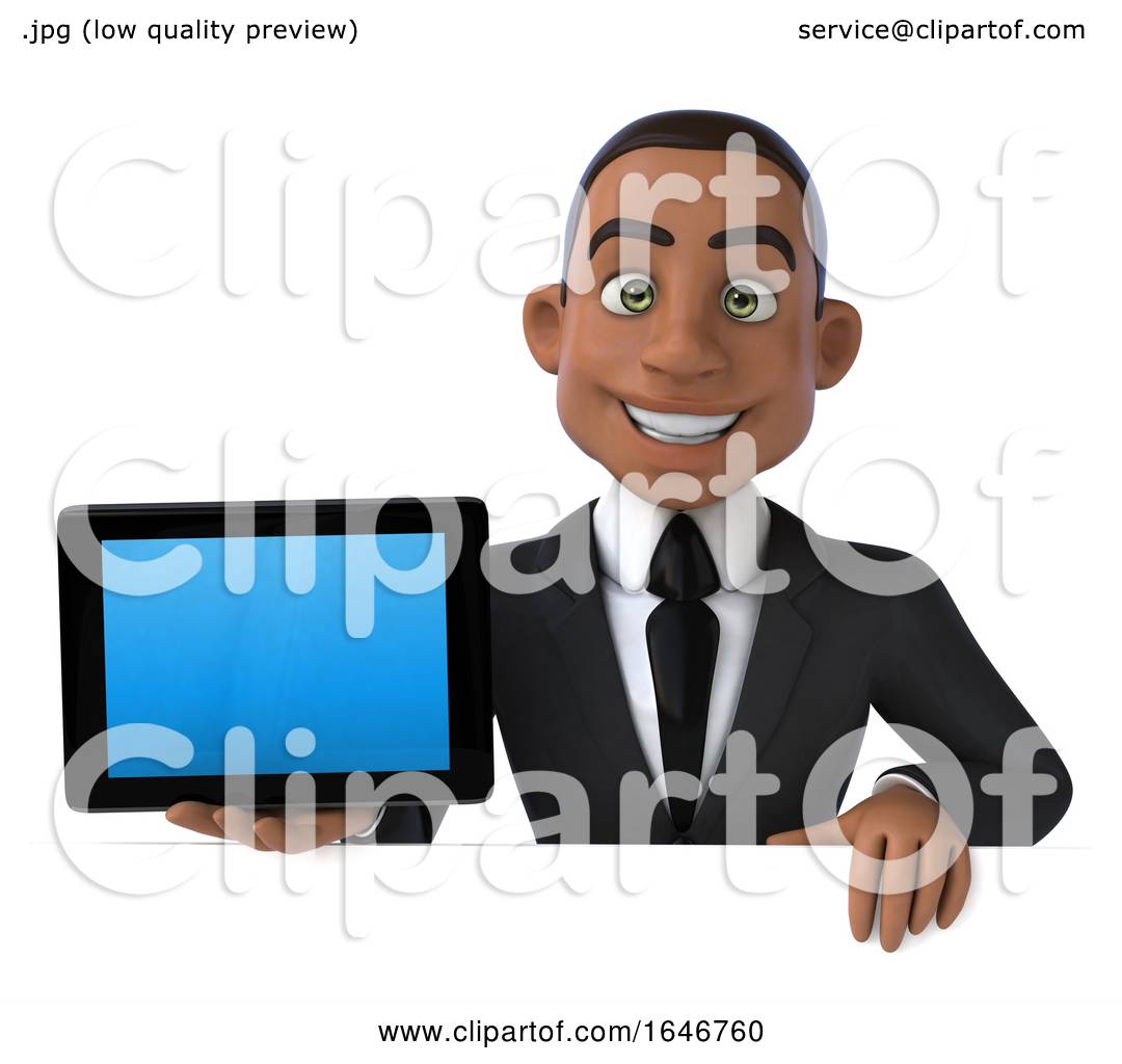3d Young Black Business Man, on a White Background by Julos #1646760