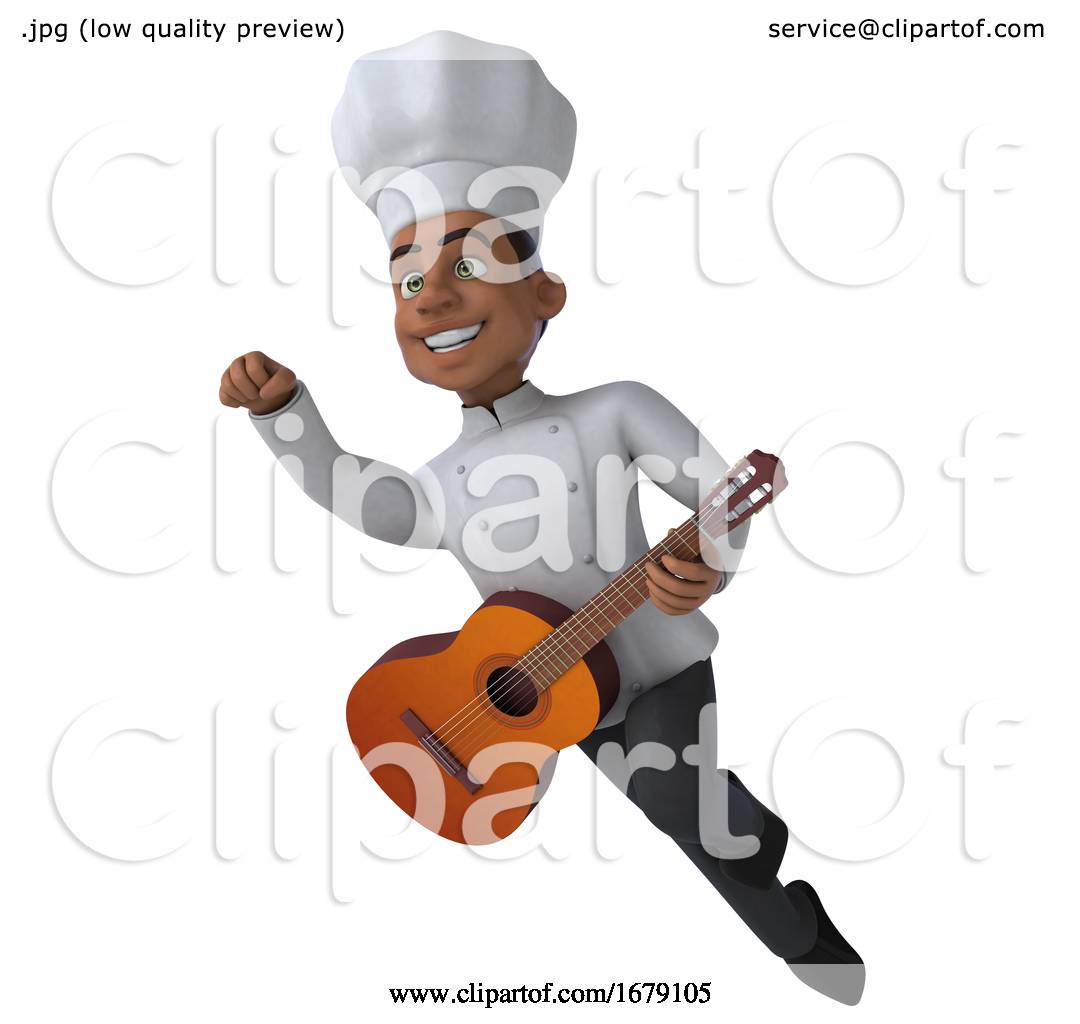 3d Young Black Male Chef on a White Background by Julos #1679105