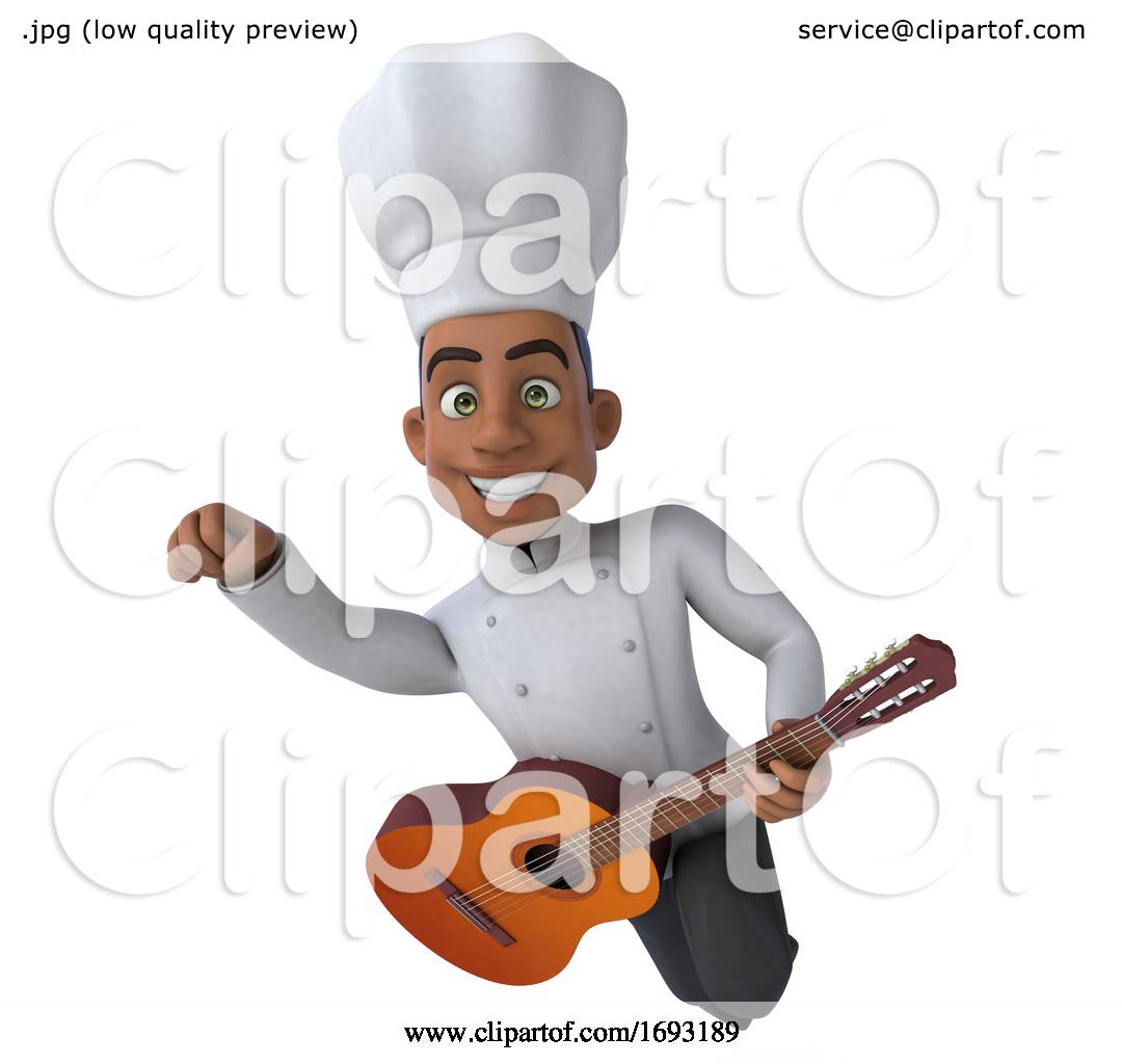 3d Young Black Male Chef, on a White Background by Julos #1693189