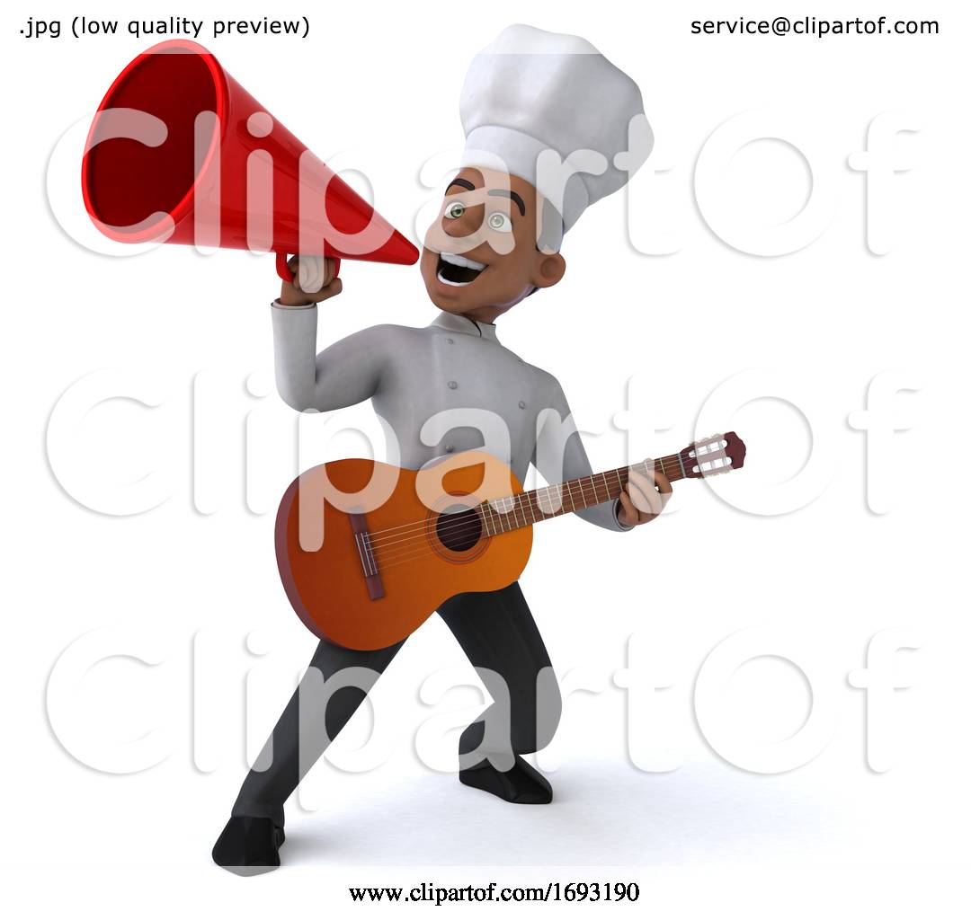 3d Young Black Male Chef, on a White Background by Julos #1693190