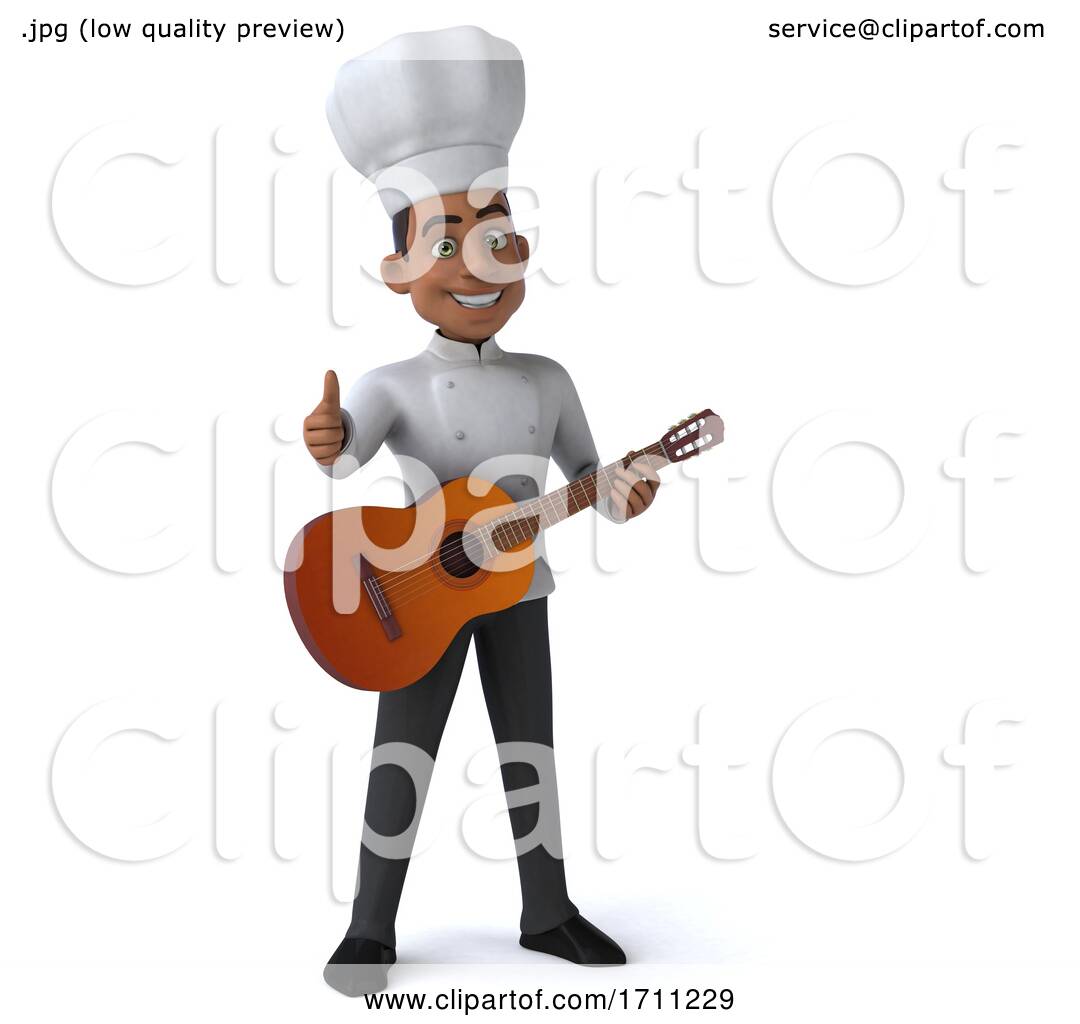 3d Young Black Male Chef, on a White Background by Julos #1711229