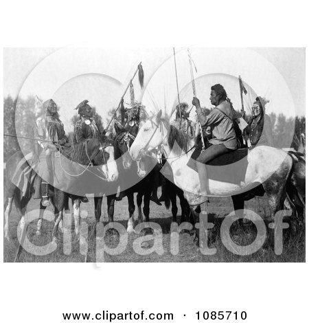 6 Crow Indians on Horseback - Free Historical Stock Photography by JVPD