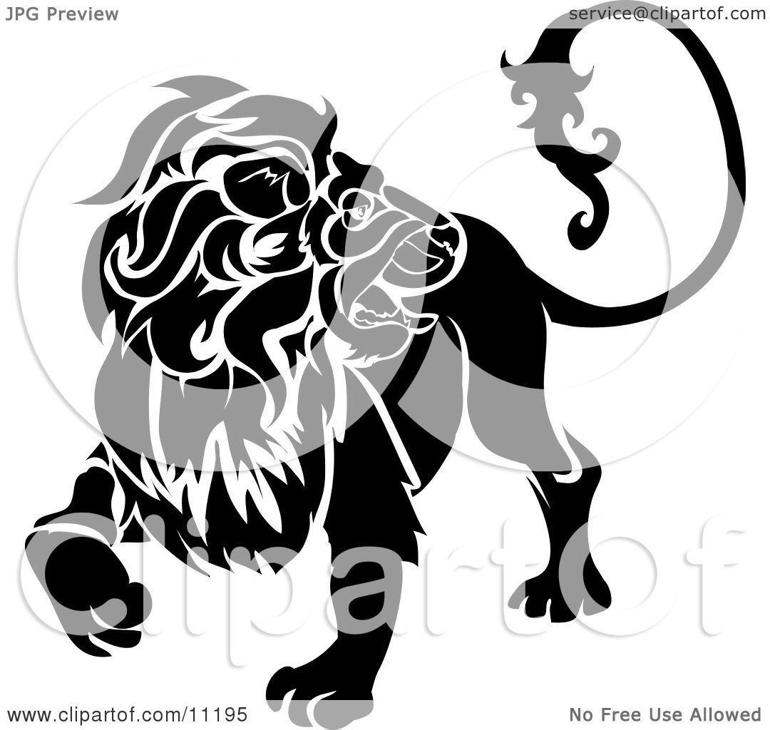 a Lion Looking Back, Leo, Astrological Sign of the Zodiac Clipart ...