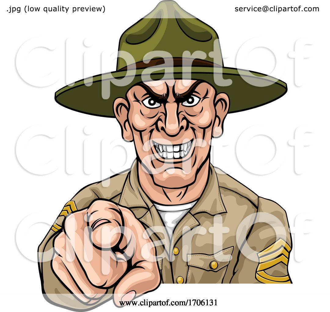 Army Bootcamp Drill Sergeant Soldier Ponting by AtStockIllustration ...