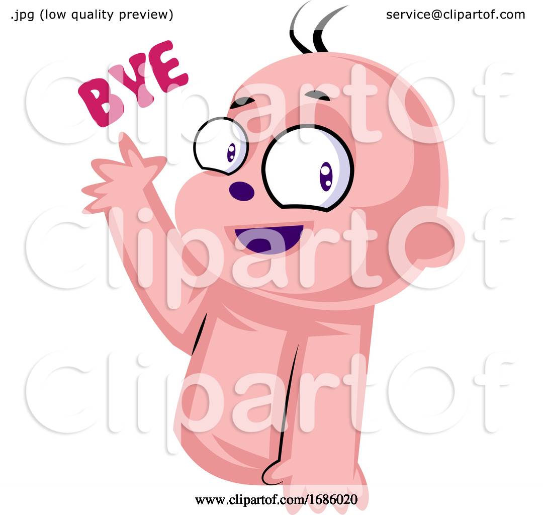 Download Baby Waving and Saying Bye Vector Illustration on a White Background by Morphart Creations #1686020