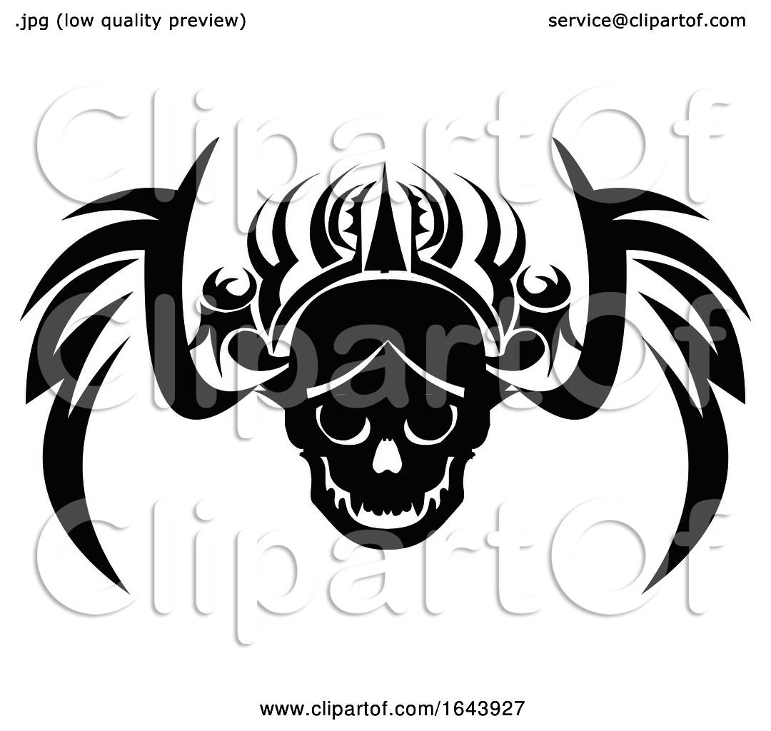 skull tribal tattoo stencils
