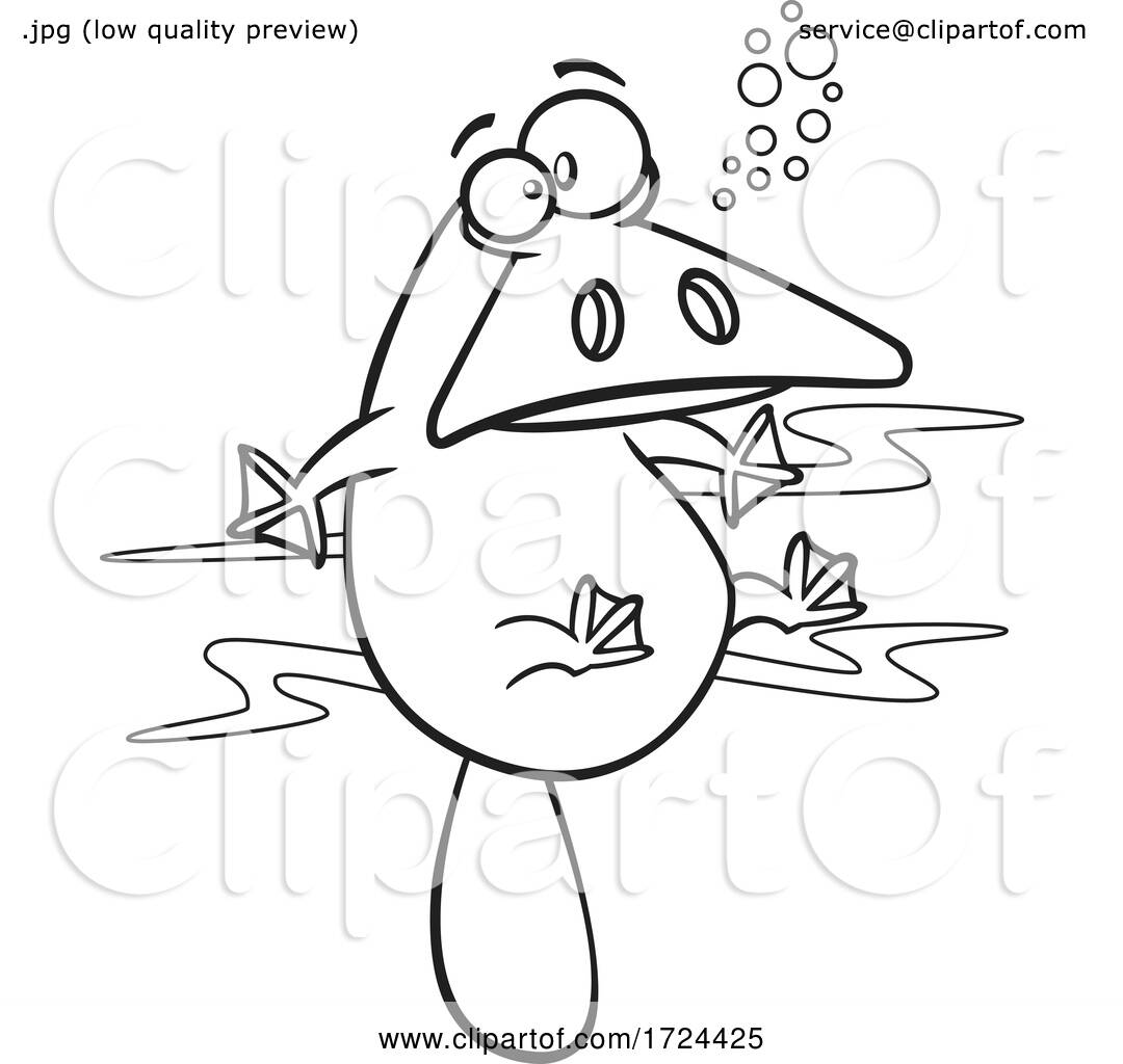platypus cartoon black and white