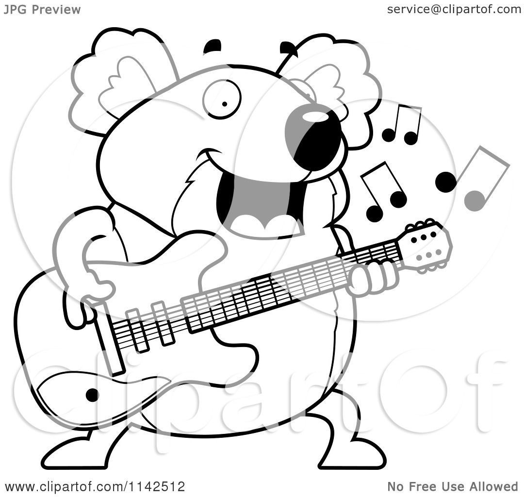 Download Cartoon Clipart Of A Black And White Chubby Koala ...