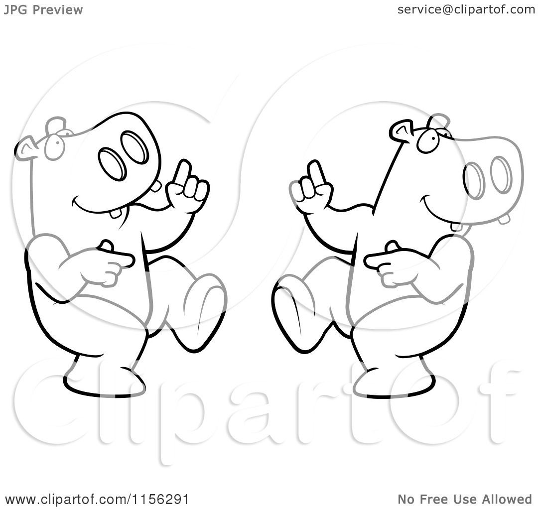 dancing hippo coloring pages - photo #13
