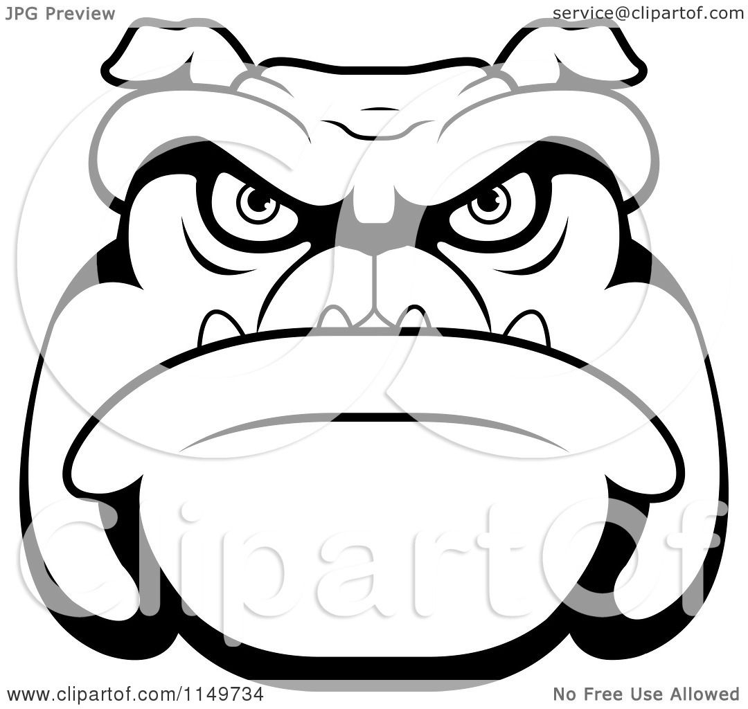 free black and white bulldog clipart - photo #34