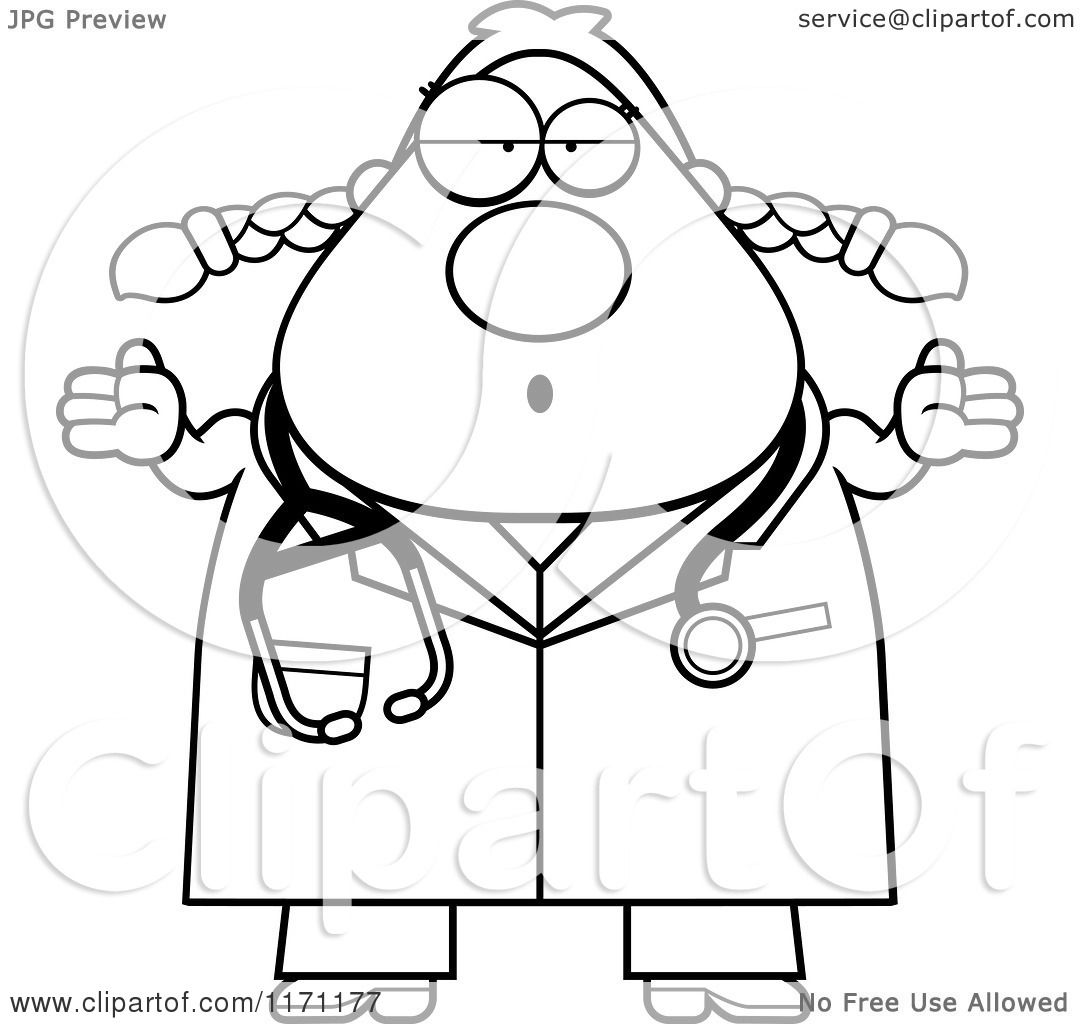Download Cartoon Clipart Of A Careless Shrugging Female Surgeon ...