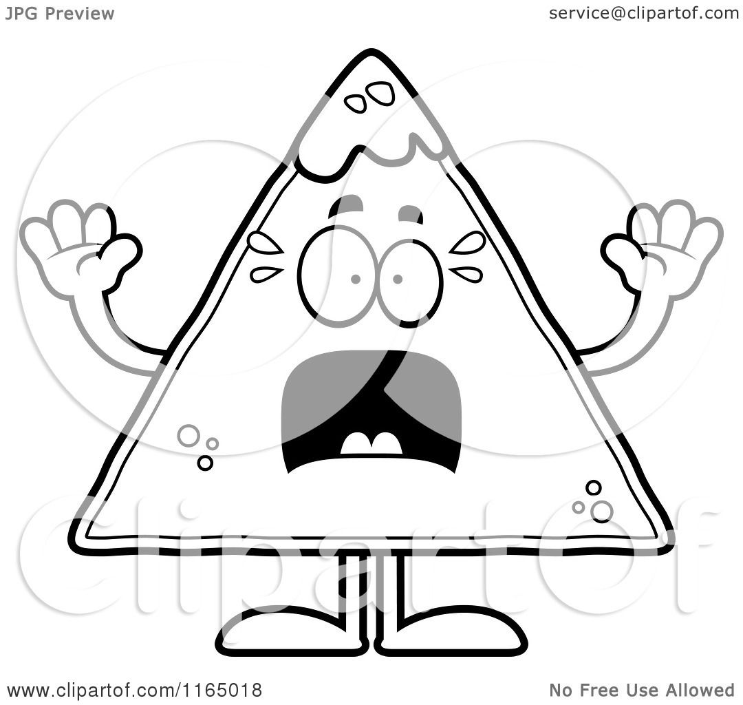 Download Cartoon Clipart Of A Scared TORTILLA Chip with Salsa ...