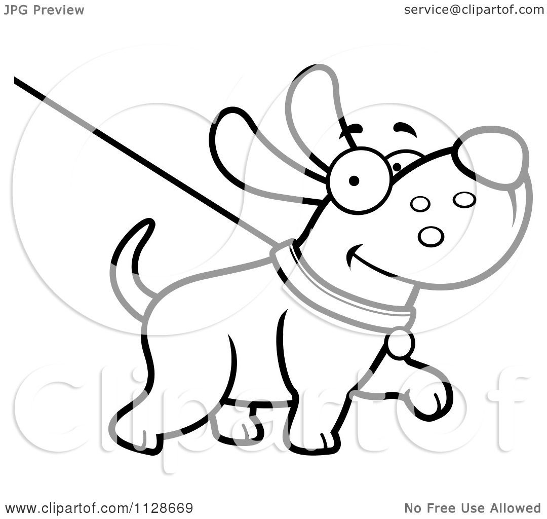 Download Cartoon Clipart Of An Outlined Happy Dog Being Washed On A ...