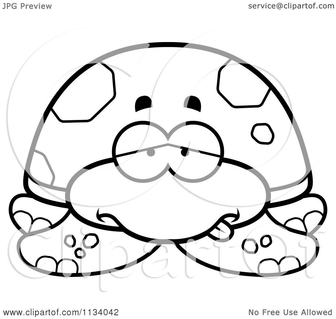 cute turtle clip art black and white