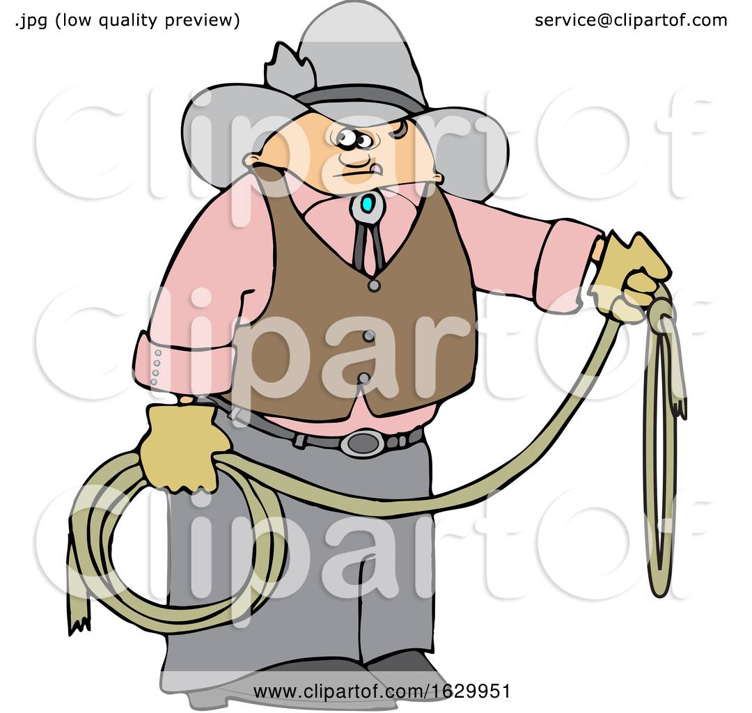 Cartoon Cowboy Holding a Lariat Rope by djart #1629951