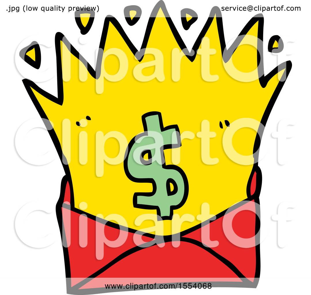 Cartoon Envelope with Money Sign by lineartestpilot #1554068