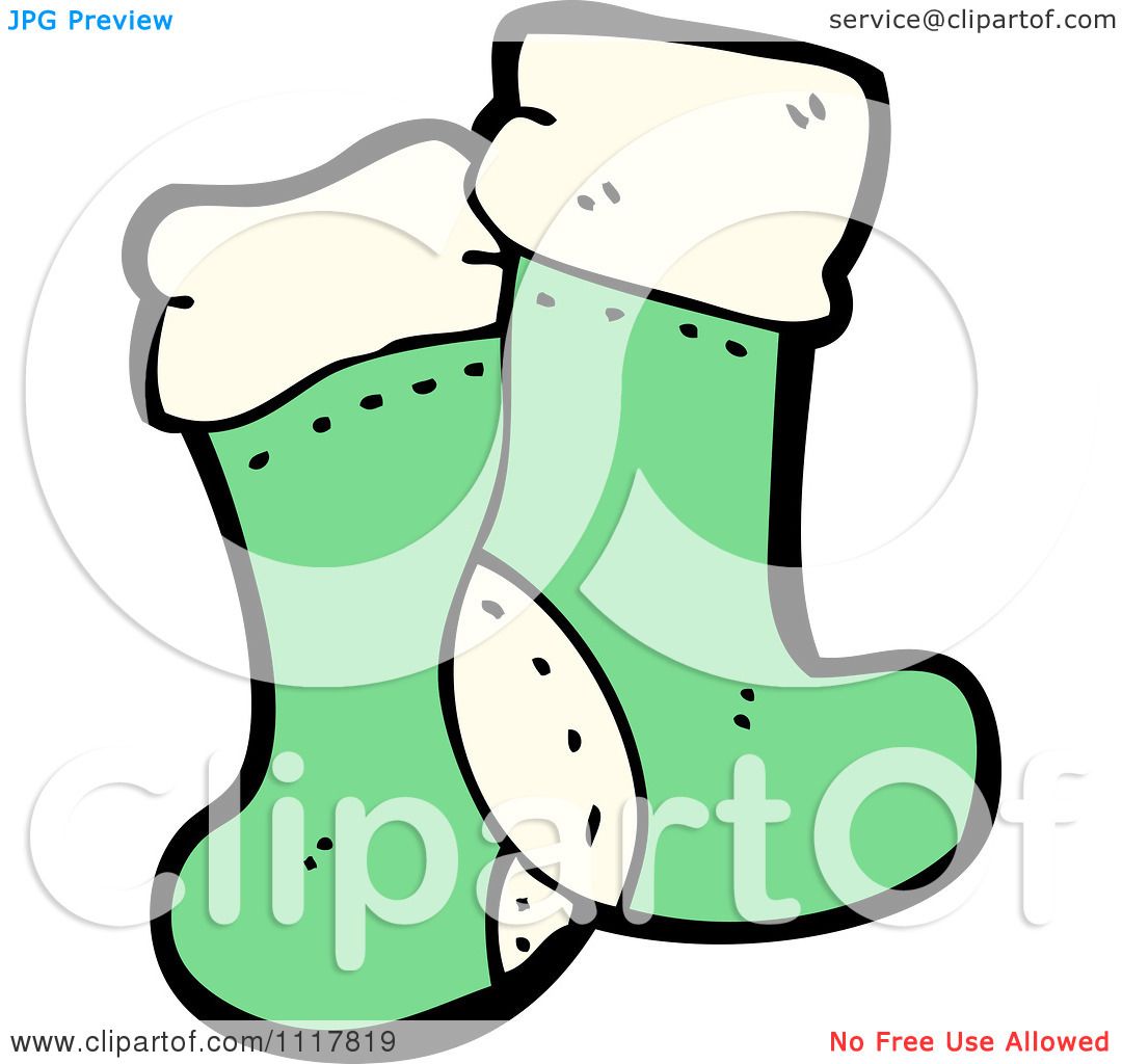 Cartoon Green Xmas Stockings - Royalty Free Vector Clipart by ...