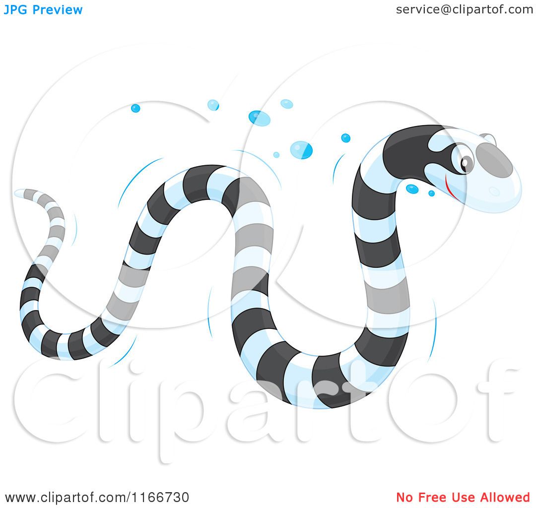 Cartoon of a Banded Sea Kraits Snake - Royalty Free Vector Clipart by Alex  Bannykh #1166730
