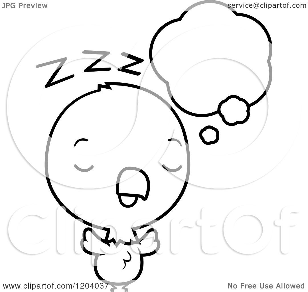 Download Cartoon of a Black And White Cute Baby Bald Eagle Dreaming - Royalty Free Vector Clipart by Cory ...