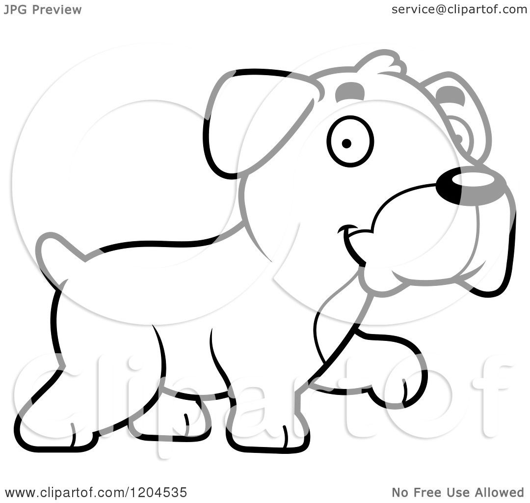 boxer dog black and whiteclipart