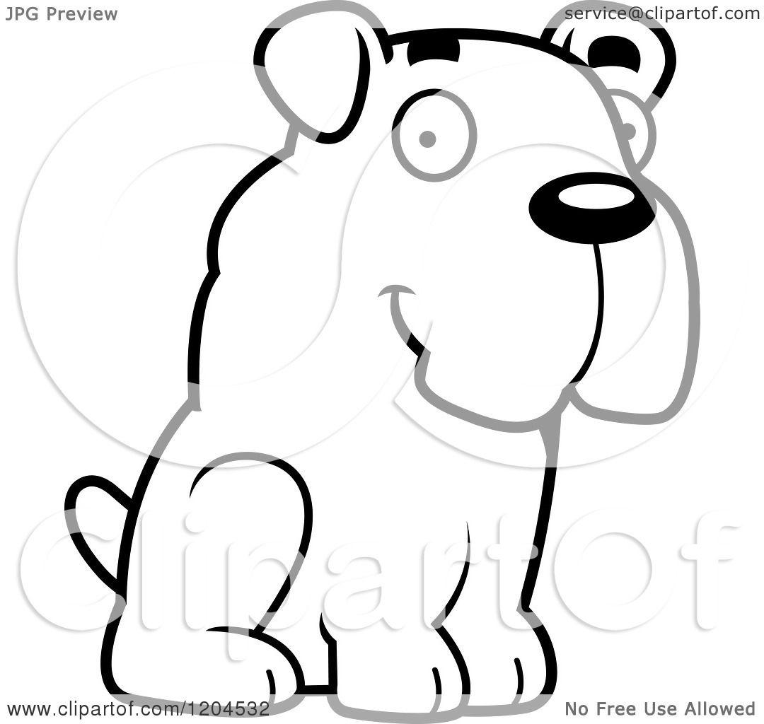 Download Cartoon of a Black and White Cute Bulldog Puppy Dog ...