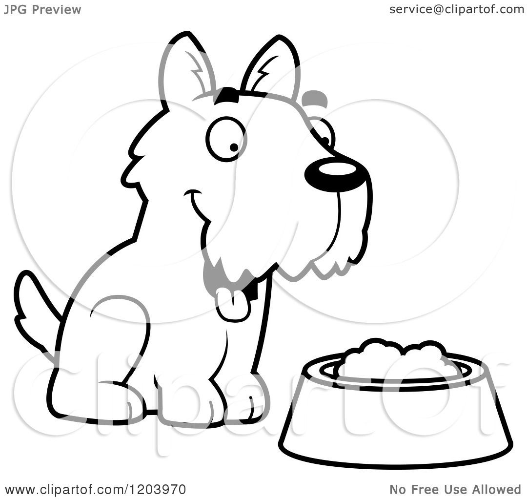 Download Cartoon of a Black And White Cute Scottish Terrier Puppy ...