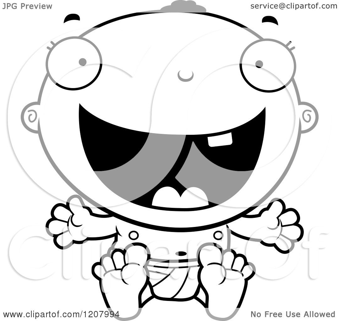 Download Cartoon of a Black And White Happy Black Baby Boy ...