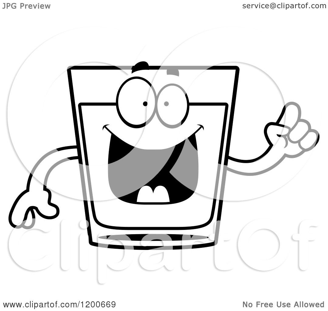 Download Cartoon of a Black and White Smart Shot Glass Mascot ...