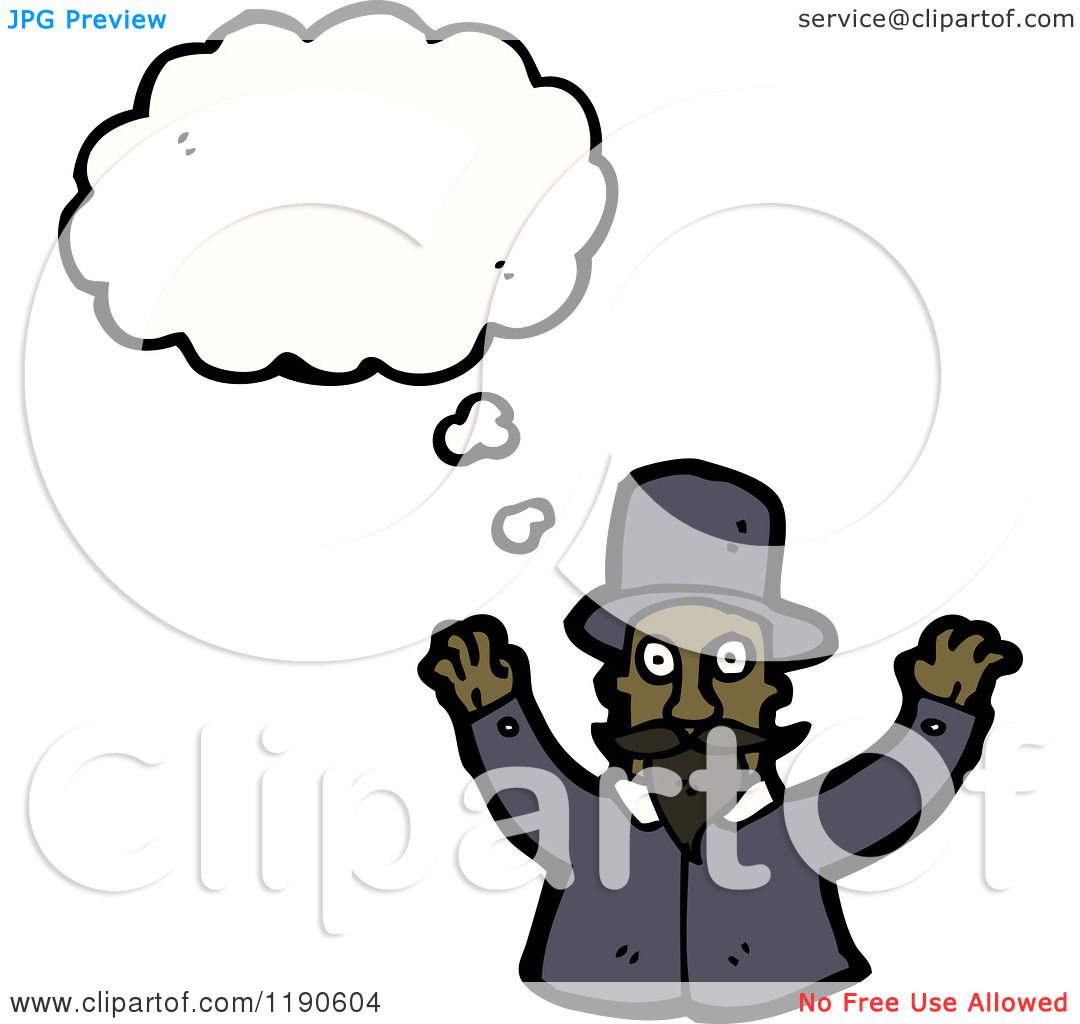Cartoon Of A Black Man Thinking Royalty Free Vector Illustration By Lineartestpilot 1190604