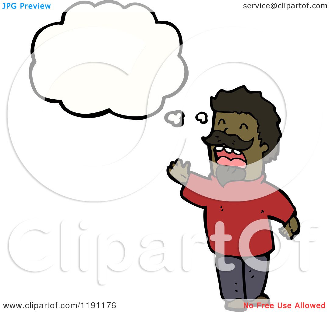 Cartoon Of A Black Man Thinking Royalty Free Vector Illustration By Lineartestpilot 1191176