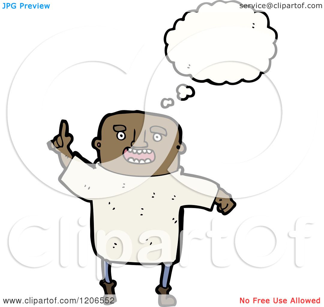 Cartoon Of A Black Man Thinking Royalty Free Vector Illustration By Lineartestpilot 1206552